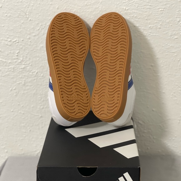 Adidas Kids VL Court 3.0 White Red Blue Sneakers Size 13.5 kids New in Box - Picture 5 of 6